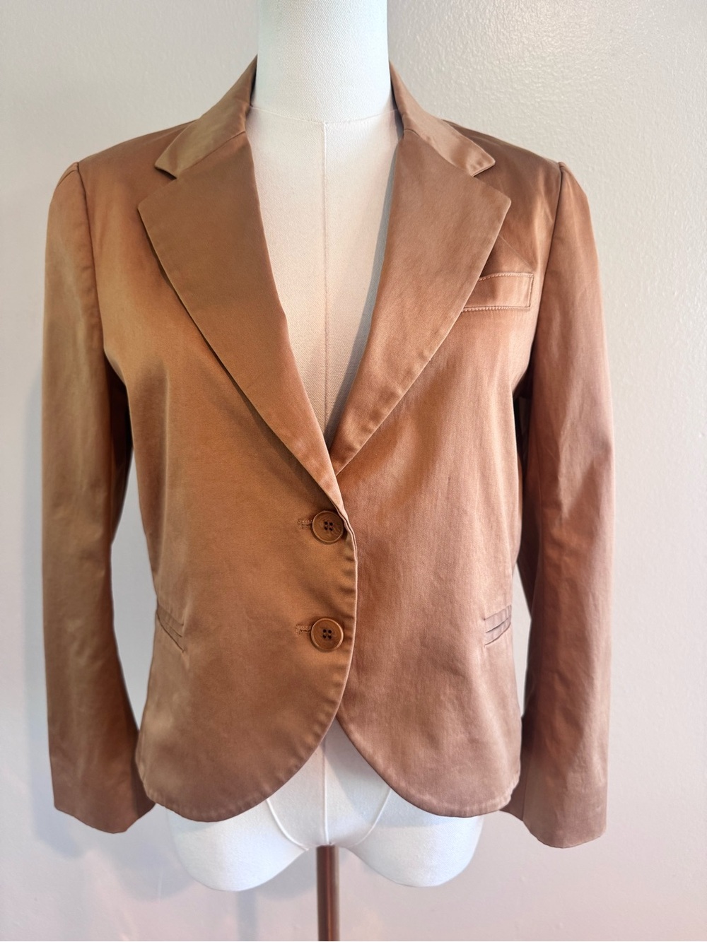 Vintage Theory Y2K Bronze Cotton Sateen Fitted Blazer Jacket